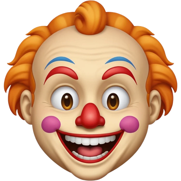Emoji de mitad de cara de payaso y mitas de emoji riéndose  emoji