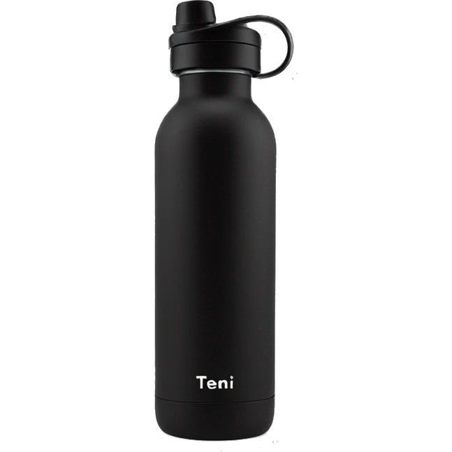 Black coloured reusable water bottle with handle emoji