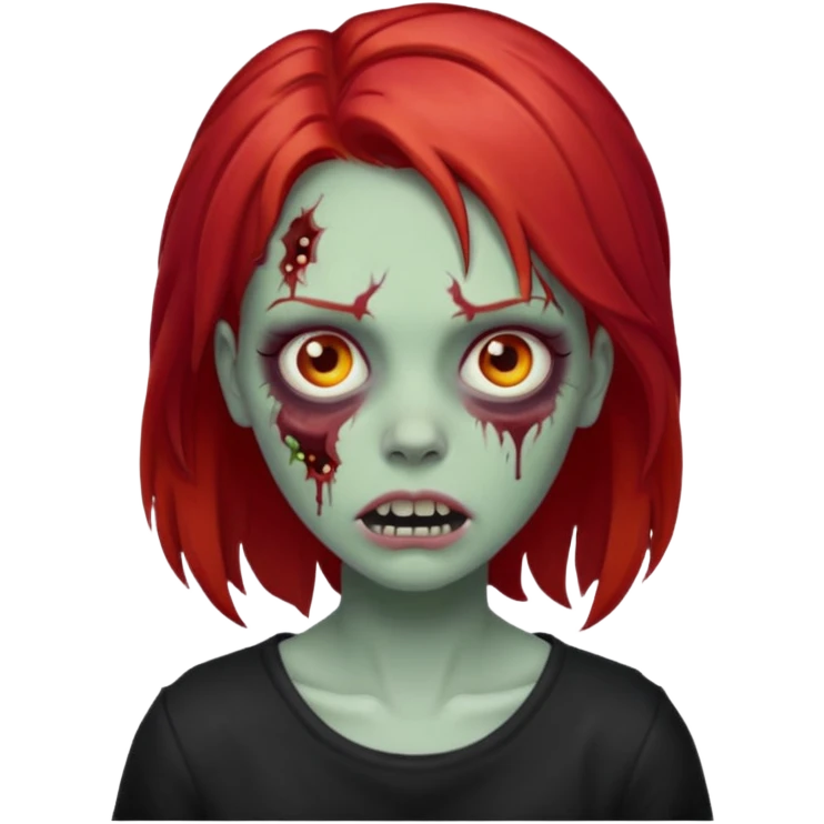 zombie girl whit red hair emoji