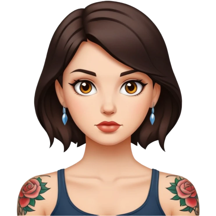 Brunette tattoo emoji