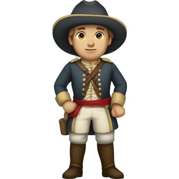 an american colonist, white skin, wearing a traditional uniform emoji