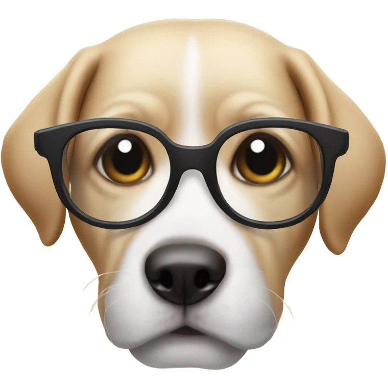Dog wearing glasses  emoji