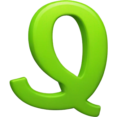 Letter Q lime green emoji