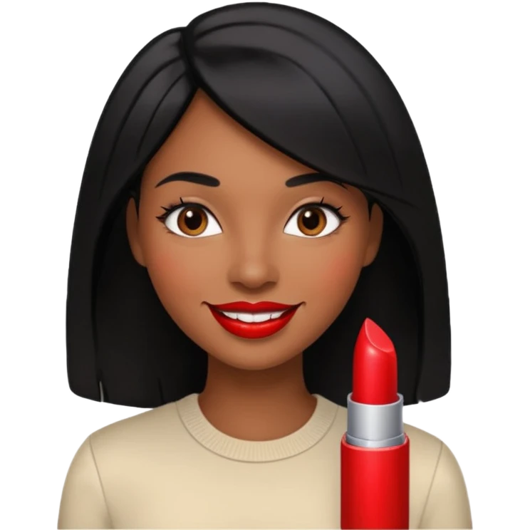 woman with brown skin, black hair, smiling, friendly and approachable style emoji