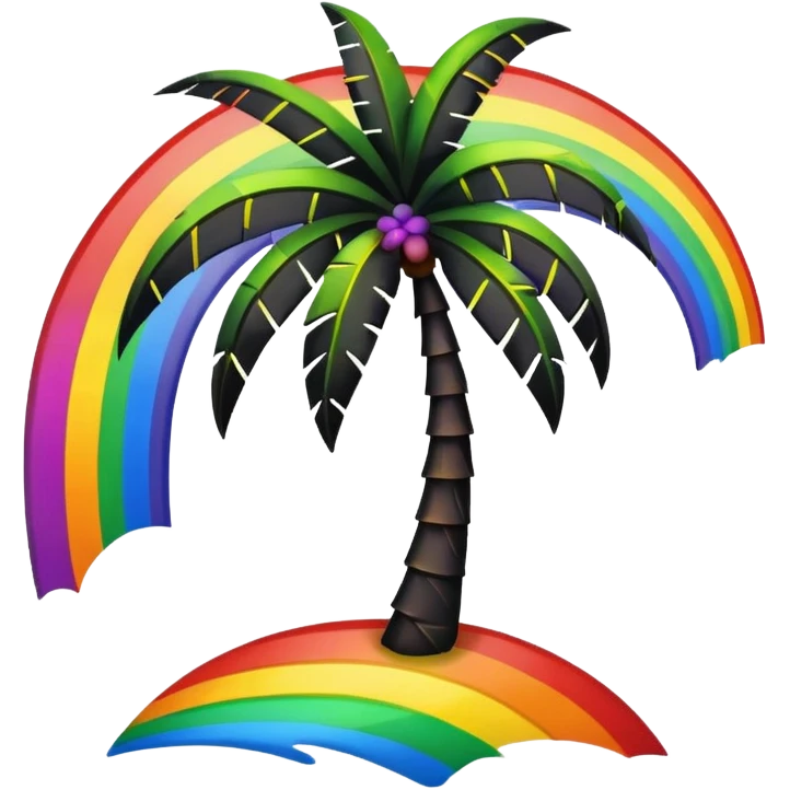 Palmera de negro y arcoiris emoji