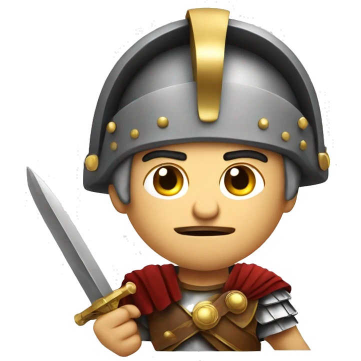 angry roman soldier pointing sword at you emoji
