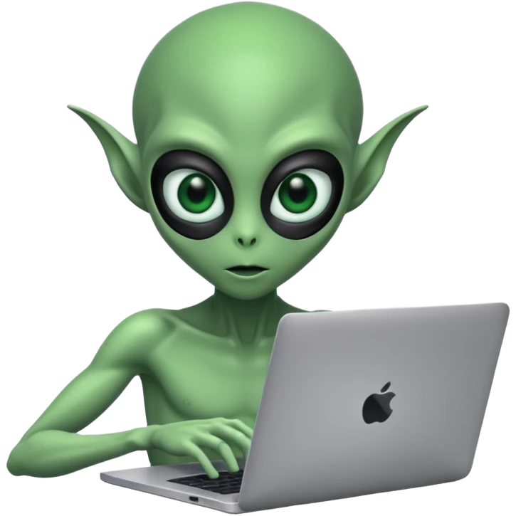 alien with laptop. emoji