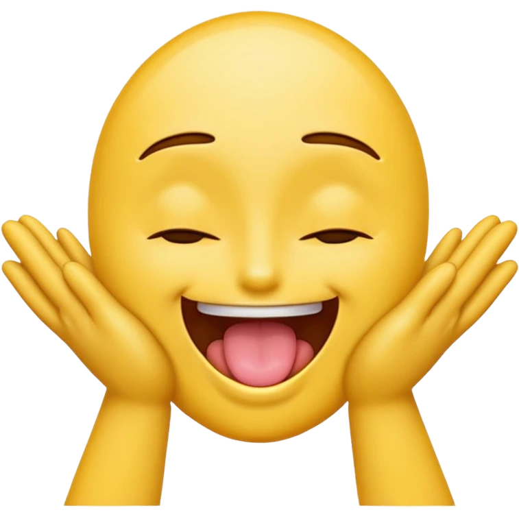 emoji face with eyes closed, tongue out, big smile, and hands on the sides emoji