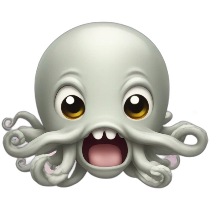 cute kraken cute face flushing emoji