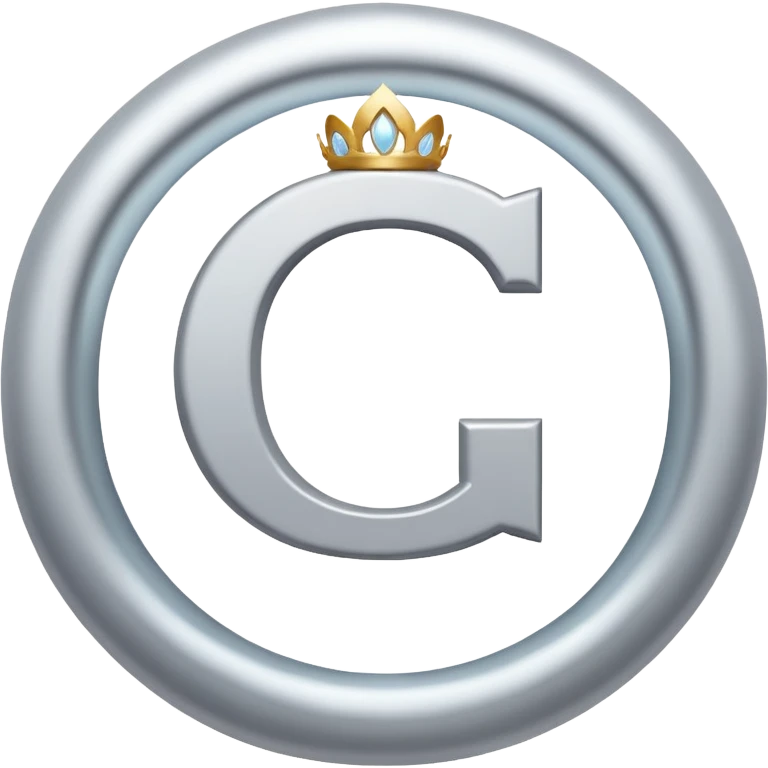 Gray letter C with an angelic halo floating above it, representing Grace/Gracie/graycee emoji