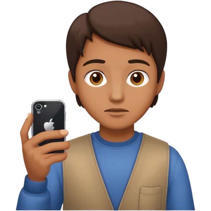 person with iphone searching emoji