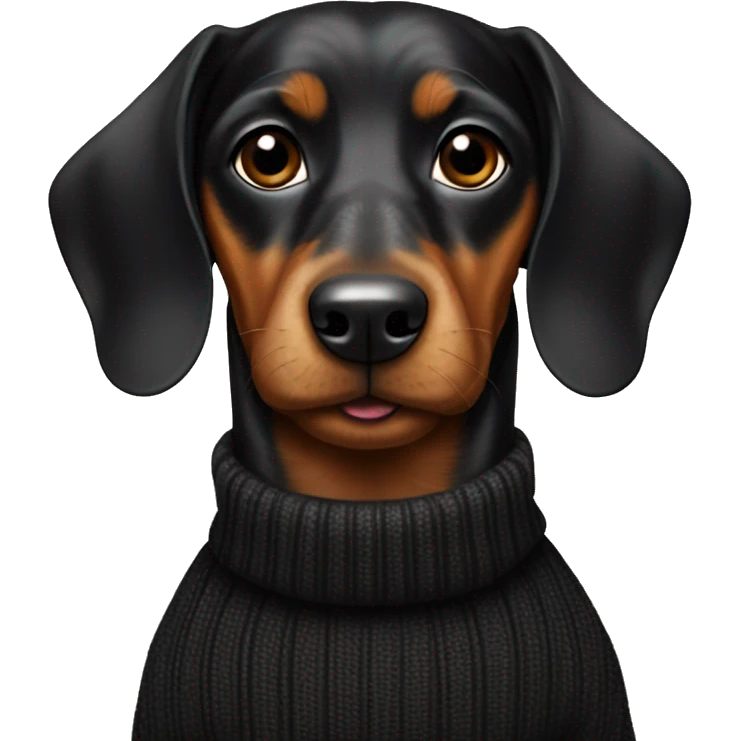 Black & tan sausage dog wearing jumper  emoji