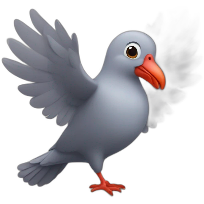 Pigeon making a heart emoji