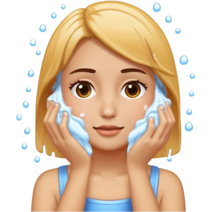 A women washing her face emoji