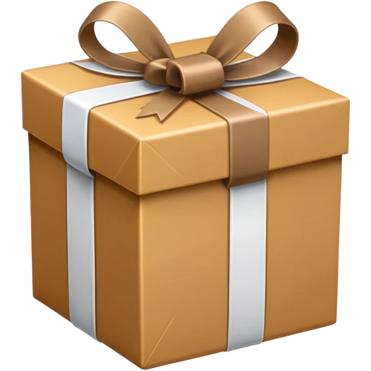 Light brown and white present box  emoji