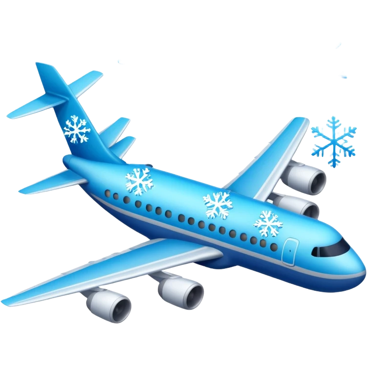 airplane with snowflakes emoji