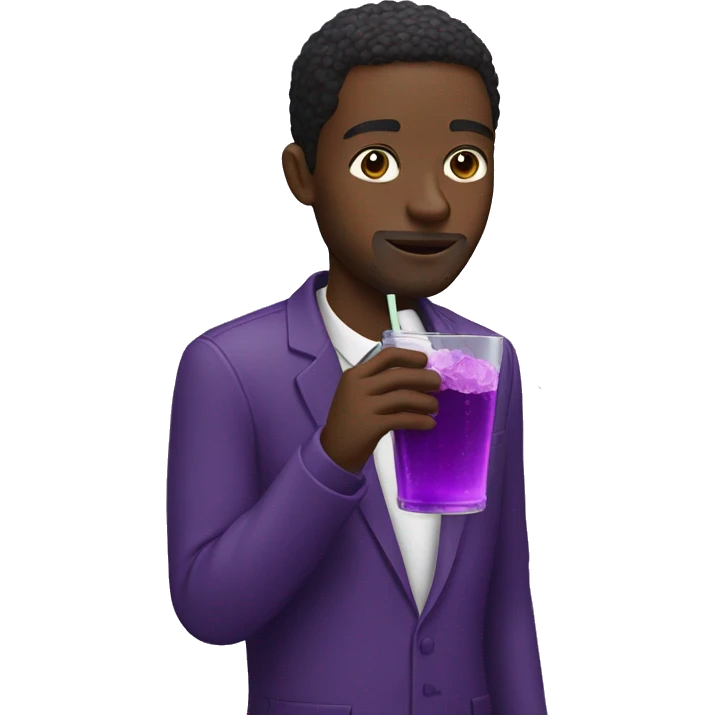 black man drinking purple drink emoji