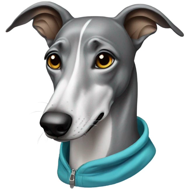 Greyhound wearing hoodie  emoji