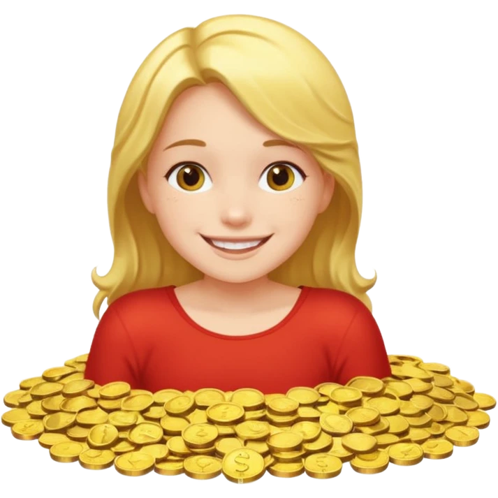 Девушка купается в деньгах  emoji