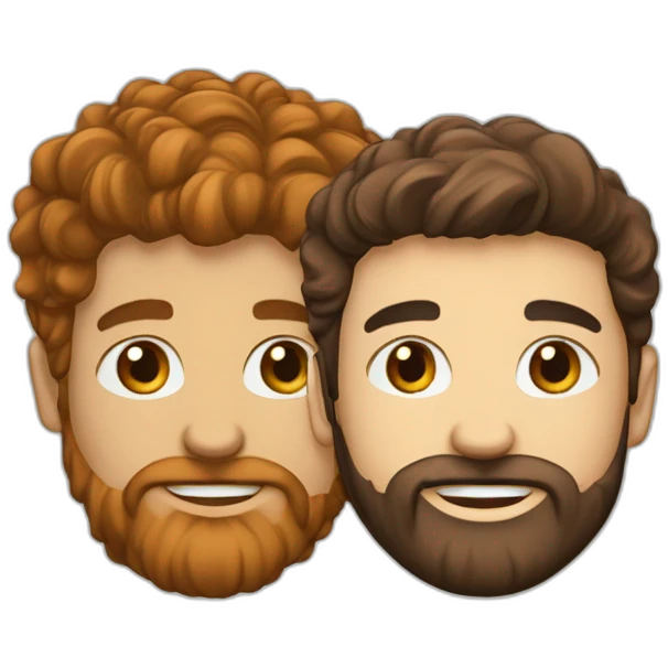 Étudiant aux cheveux brun et une barbe rousse emoji