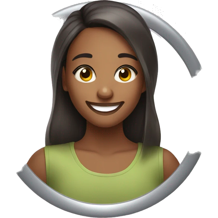 smiling girl taking mirror selfie emoji