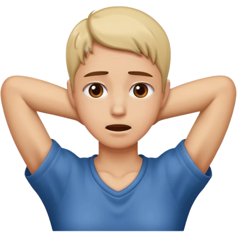Person with hands over their neck emoji