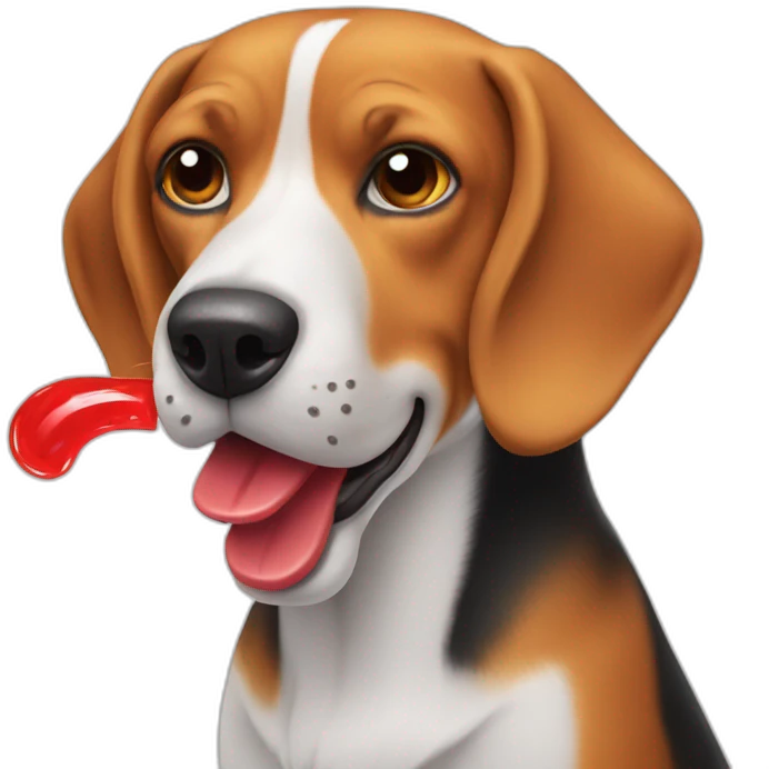 beagle throwing up red juice emoji