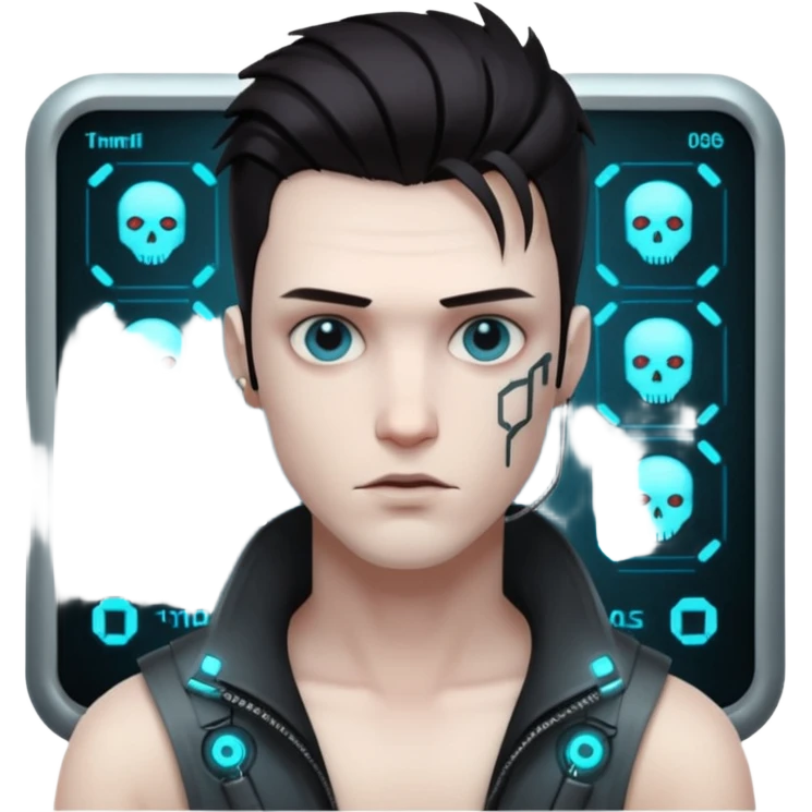 Cyberpunk man head emoji