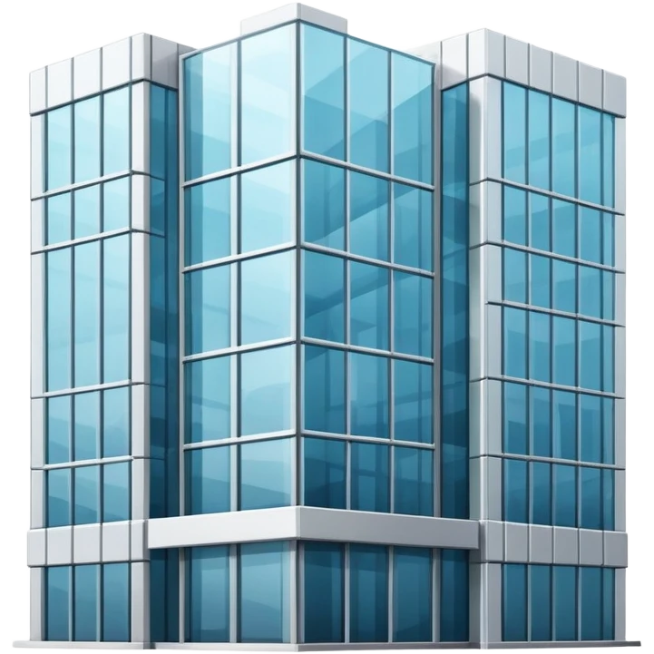 generate realistic detailed bank glass building in 3d style emoji