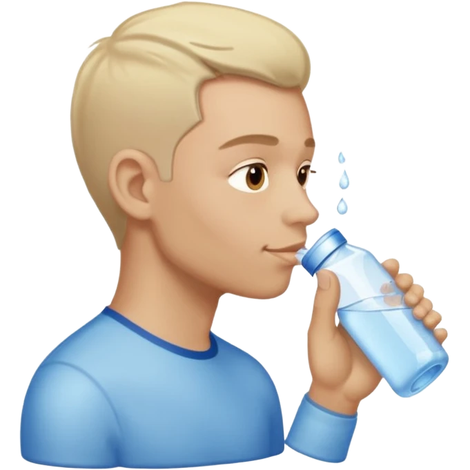 man in profile drinking water emoji