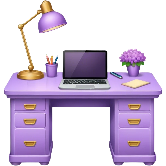 Lilac desk with nothing on it  emoji