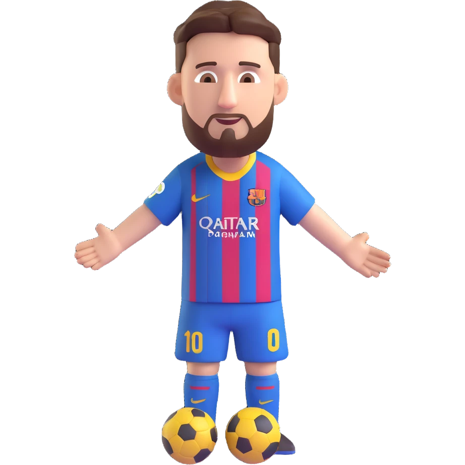 Lionel Messi, football legend, 3D emoji style emoji