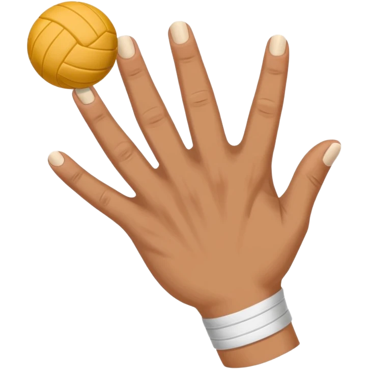 hand with volleyball bands on fingers emoji