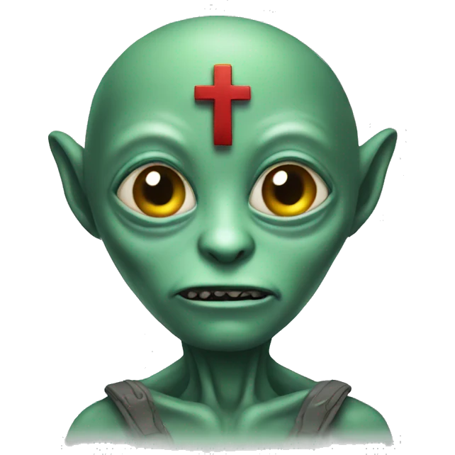 alien with a cross emoji