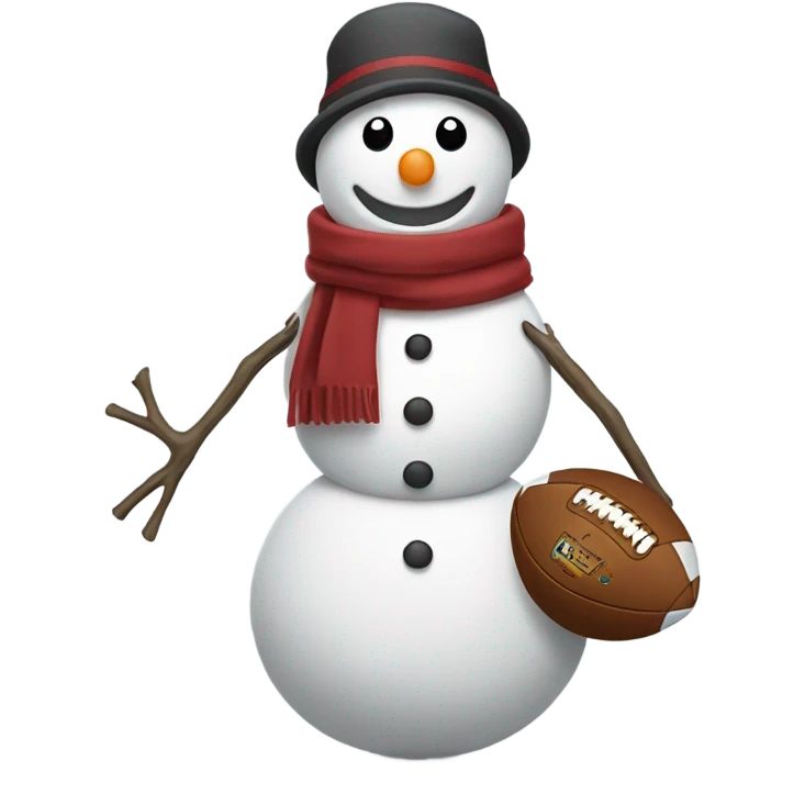 Snowman with football emoji