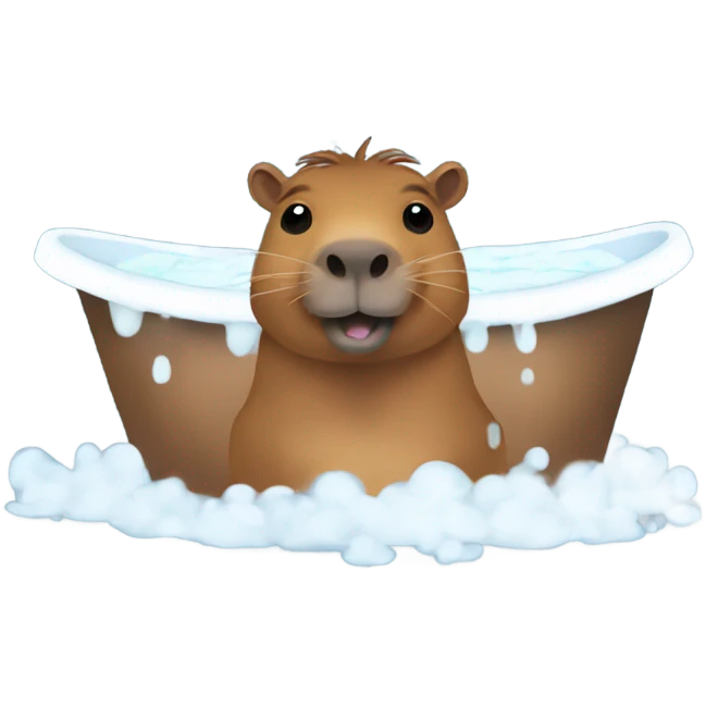 Capibara taking a bath emoji