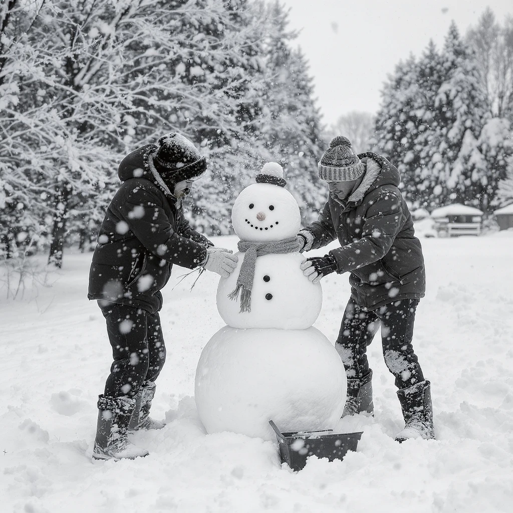 people making a snowman emoji