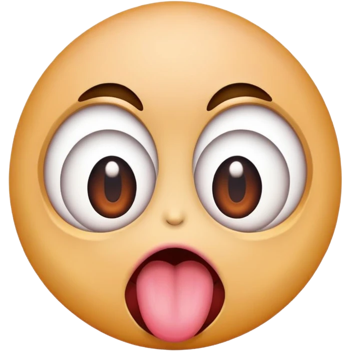 emoji with crazy wide eyes and tounge sticking out emoji