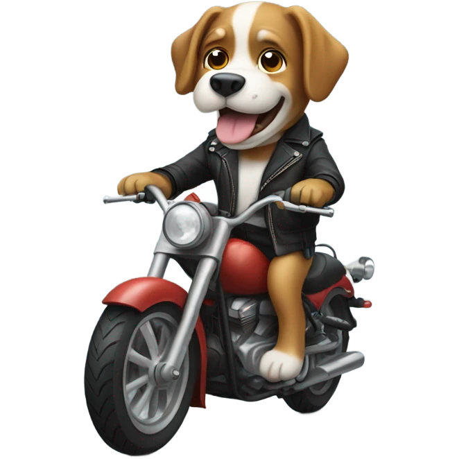 Dog riding motorcycle  emoji