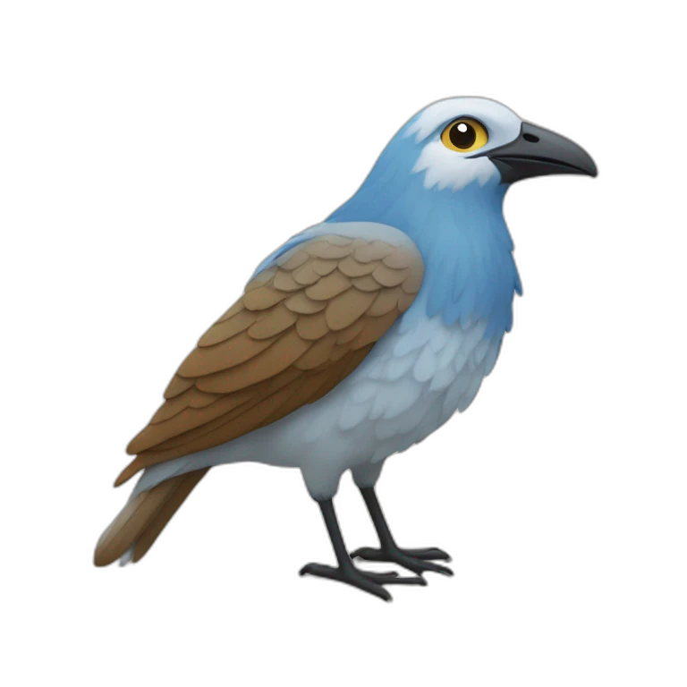 un oiseau sur le dos d'un âne emoji