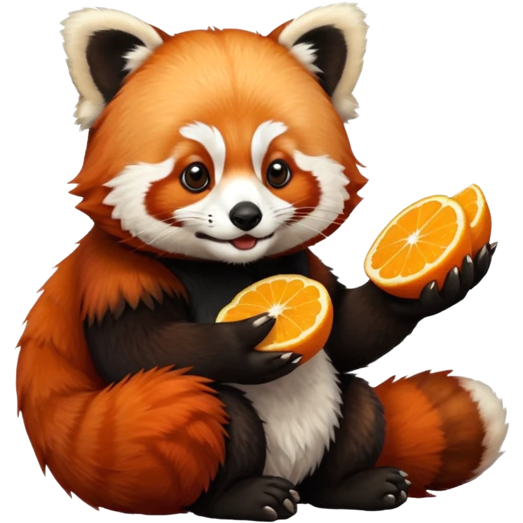 Red panda eating a bird emoji