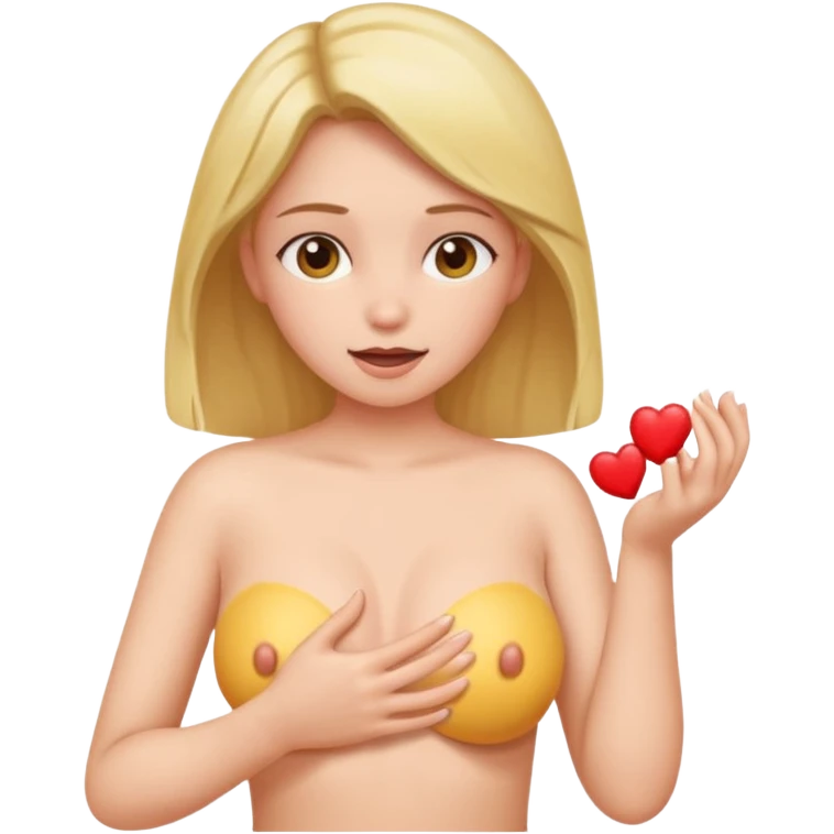 Naked girl playing with nipples emoji