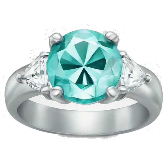 Silver ring with Tiffany diamond  emoji