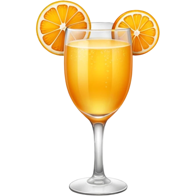 glass of mimosa with an orange slice emoji