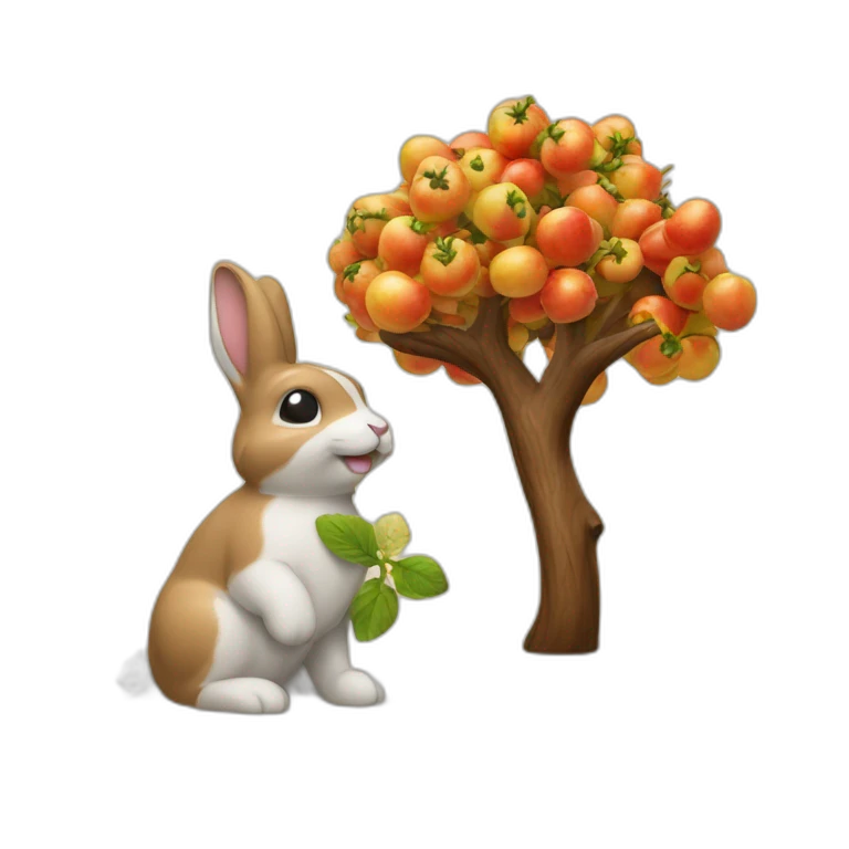 Fretchen und Hase zusammen unter einen kirschbaum emoji