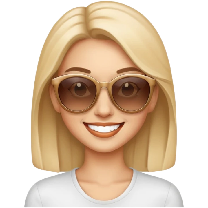 Woman wearing sunglasses smiling emoji