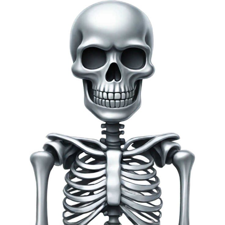 Skeleton made out of chrome emoji