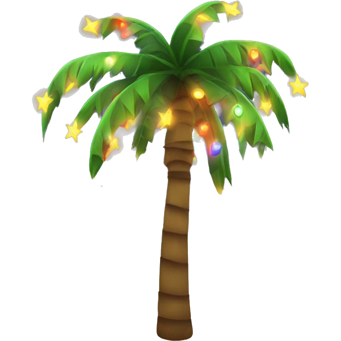 Palm tree with Christmas lights emoji