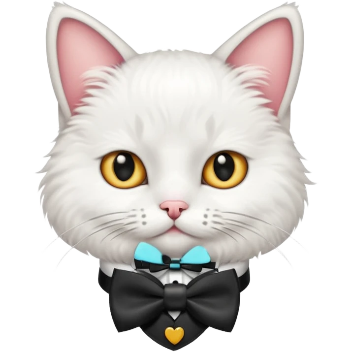 Cat with bow-tie collar emoji