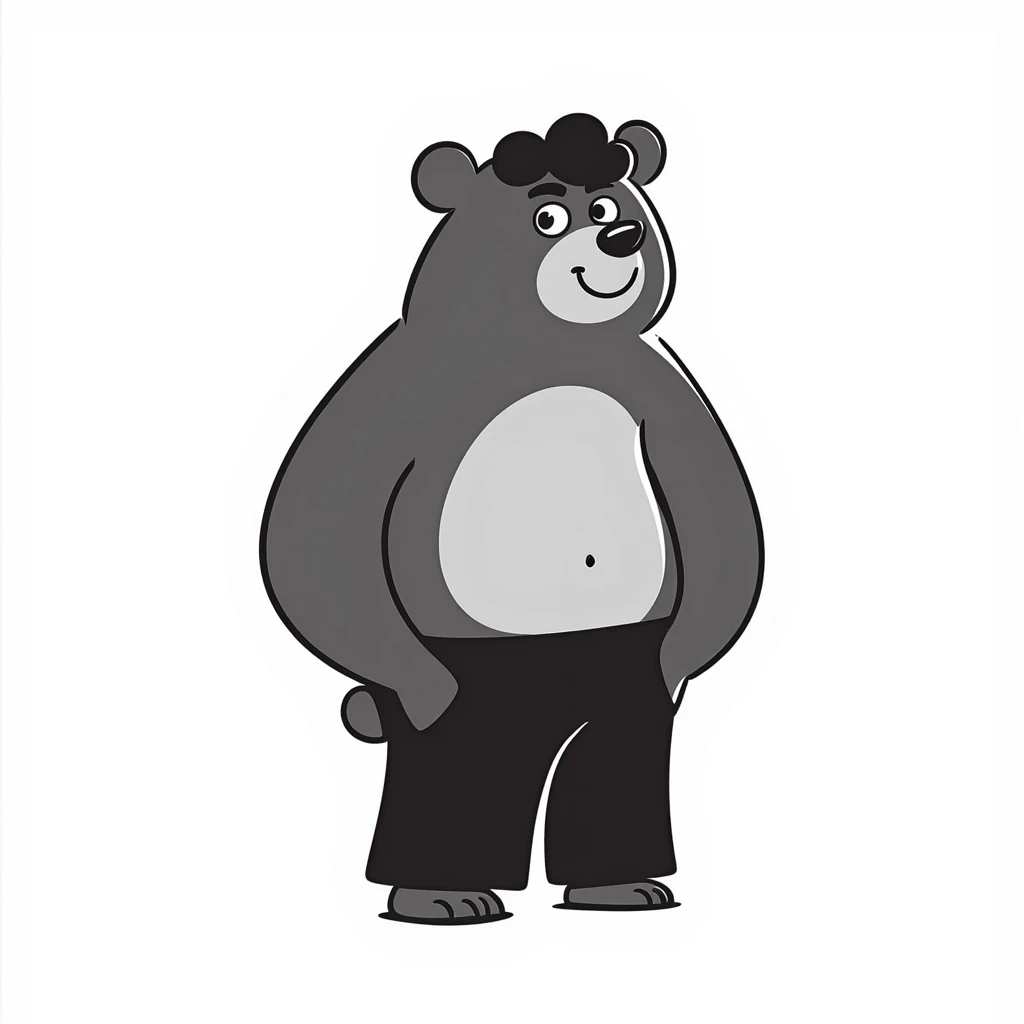 lean bear man emoji